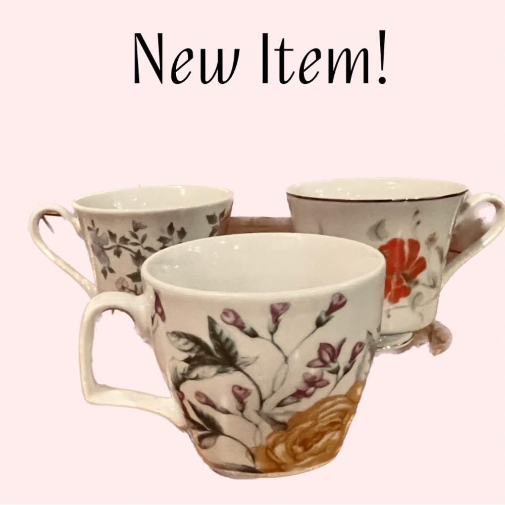 3 Fancy Assorted Tea Cups